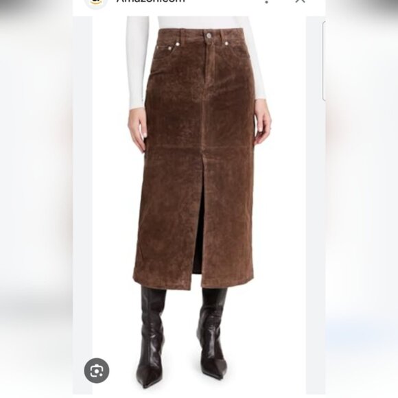 NWT BLANKNYC Suede Midi Skirt 100% Genuine Leather Size 26 Small NEW WITH TAGS - Picture 10 of 11